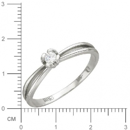 Кольцо с бриллиантом из белого золота (арт. 315029)