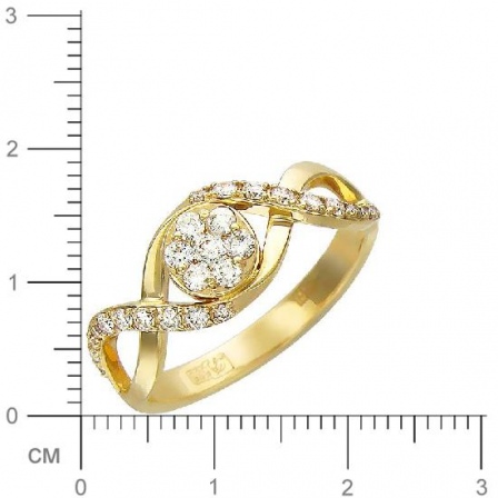 Кольцо с бриллиантом из желтого золота (арт. 315037)