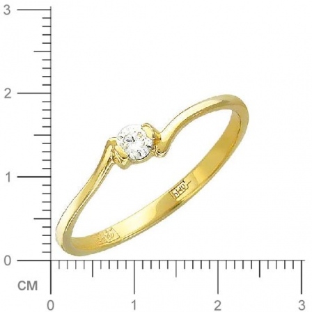 Кольцо с бриллиантом из желтого золота (арт. 315038)