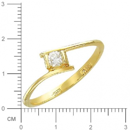 Кольцо с бриллиантом из желтого золота (арт. 315039)