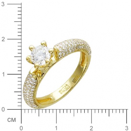 Кольцо с бриллиантами из желтого золота 750 пробы (арт. 315044)