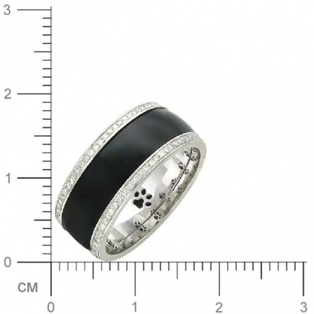 Кольцо с бриллиантами, агатом из белого золота 750 пробы (арт. 315054)