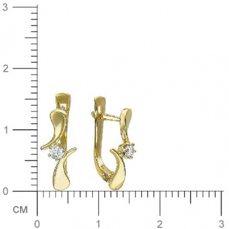 Серьги с бриллиантами из желтого золота (арт. 315079)
