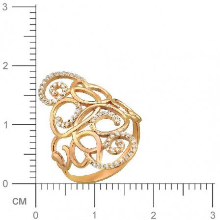Кольцо с фианитами из красного золота (арт. 315697)