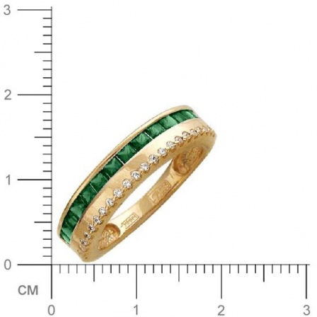 Кольцо с алпанитами, фианитами из красного золота (арт. 315705)