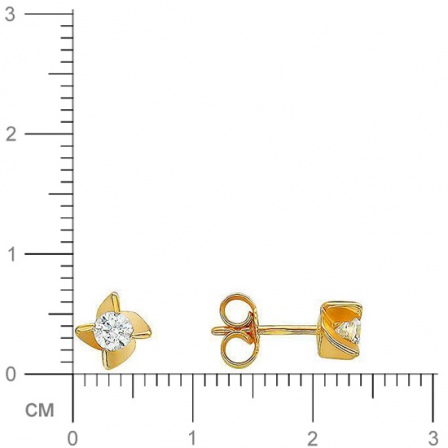 Серьги с фианитами из красного золота (арт. 315725)
