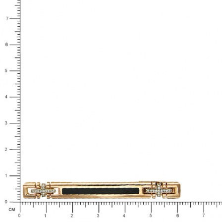 Зажим для галстука с бриллиантами, эмалью из комбинированного золота (арт. 316439)