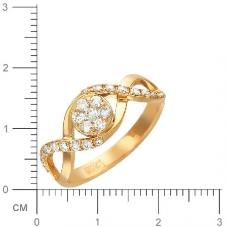 Кольцо с бриллиантами из красного золота (арт. 316450)