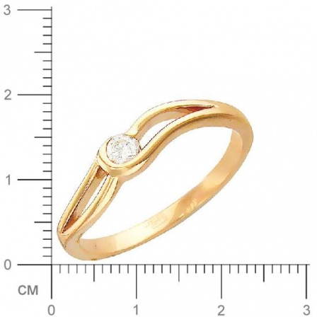 Кольцо с бриллиантом из красного золота (арт. 316453)