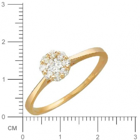 Кольцо с бриллиантами из красного золота (арт. 316458)
