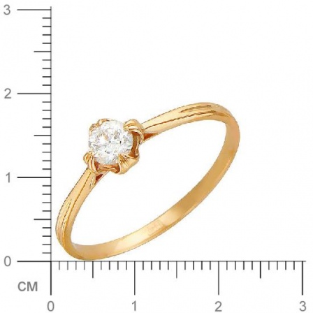 Кольцо с бриллиантом из красного золота (арт. 316461)