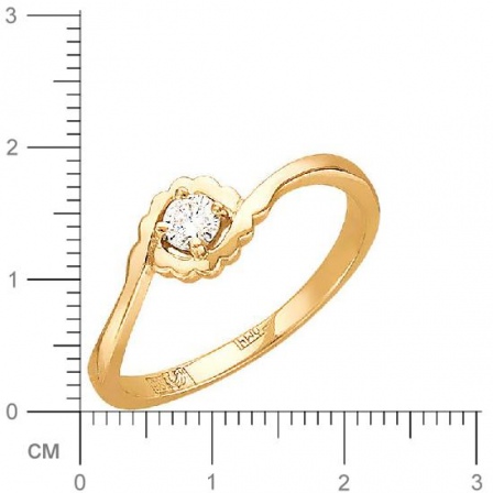 Кольцо с бриллиантом из красного золота (арт. 316462)