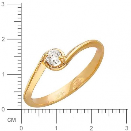 Кольцо с бриллиантом из красного золота (арт. 316466)