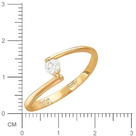 Кольцо с бриллиантом из красного золота (арт. 316468)