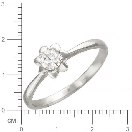 Кольцо с бриллиантом из белого золота (арт. 316484)