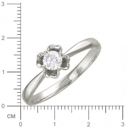 Кольцо с бриллиантом из белого золота (арт. 316486)