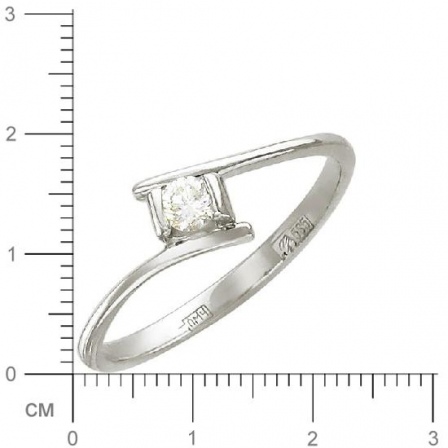 Кольцо с бриллиантом из белого золота (арт. 316490)