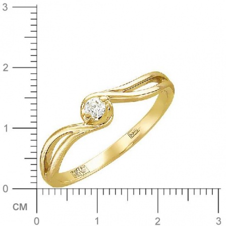 Кольцо с бриллиантом из желтого золота (арт. 316499)