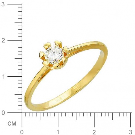 Кольцо с бриллиантом из желтого золота (арт. 316503)