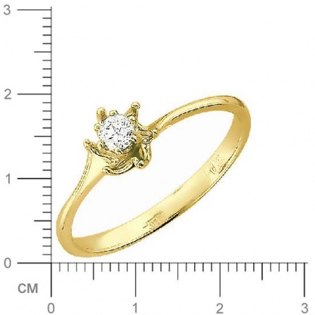 Кольцо с бриллиантом из желтого золота (арт. 316504)