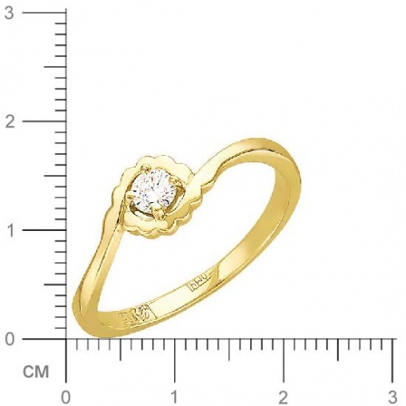 Кольцо с бриллиантом из желтого золота (арт. 316506)