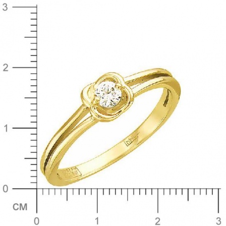 Кольцо с бриллиантом из желтого золота (арт. 316507)