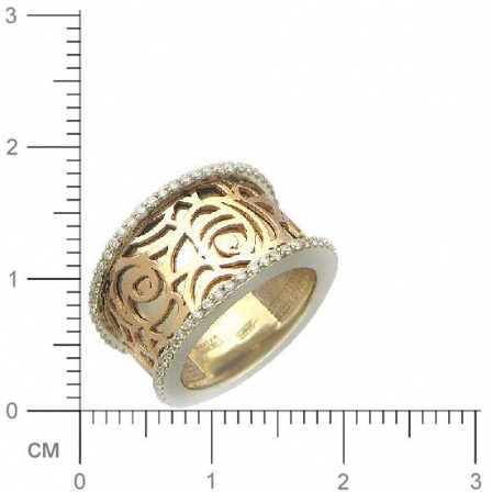 Кольцо с бриллиантами из комбинированного золота (арт. 316542)