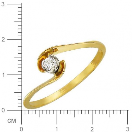 Кольцо с бриллиантом из комбинированного золота (арт. 316544)