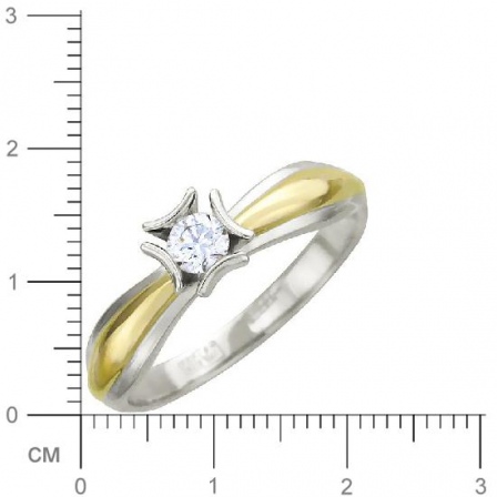 Кольцо с бриллиантом из комбинированного золота 750 пробы (арт. 316571)