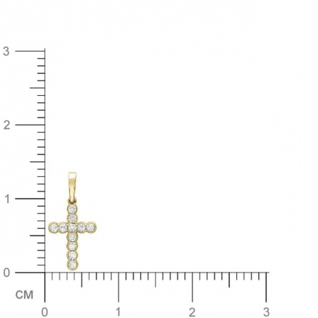 Крестик с бриллиантами из желтого золота (арт. 316613)