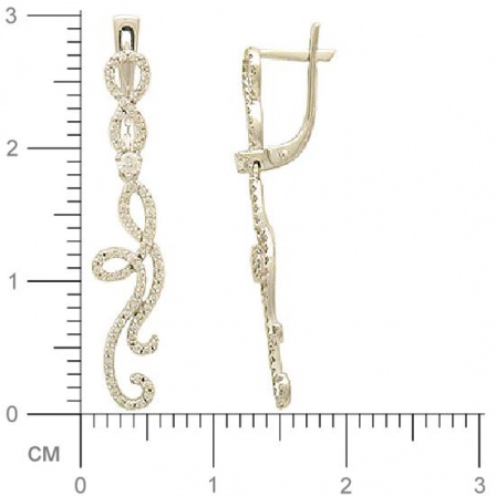 Серьги с бриллиантами из белого золота (арт. 316634)