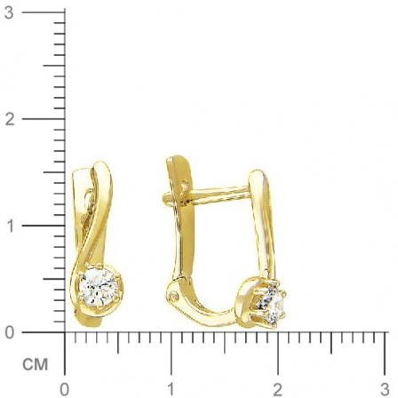 Серьги с бриллиантами из желтого золота (арт. 316642)
