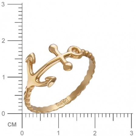 Кольцо с подвеской Якорь из красного золота (арт. 316831)