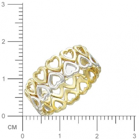 Кольцо Сердечки из комбинированного золота (арт. 316836)