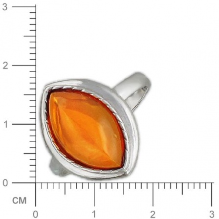 Кольцо с янтарем из серебра (арт. 317271)