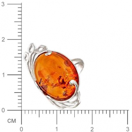 Кольцо с янтарем из серебра (арт. 317278)