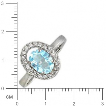 Кольцо с топазом, фианитами из серебра (арт. 318449)
