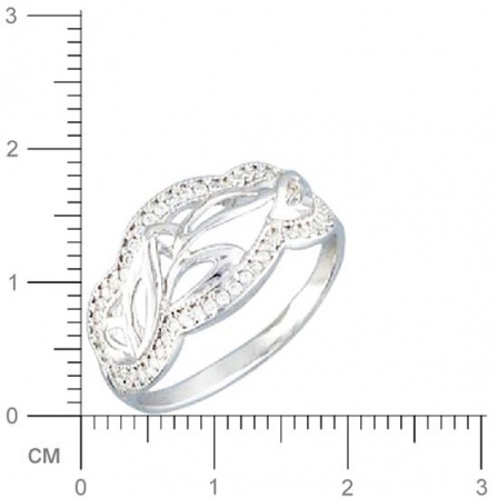 Кольцо с фианитами из серебра (арт. 318720)