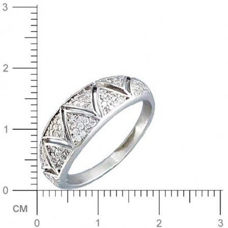 Кольцо с фианитами из серебра (арт. 318724)
