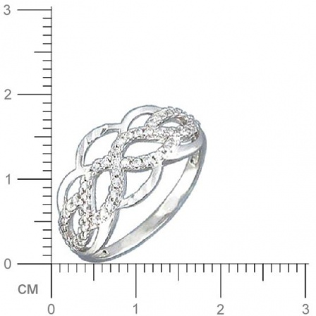 Кольцо с фианитами из серебра (арт. 318742)