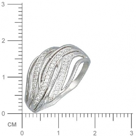 Кольцо с фианитами из серебра (арт. 318748)