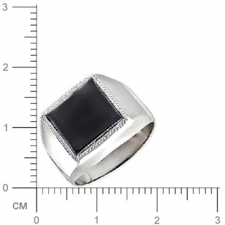 Кольцо с ониксом из серебра (арт. 319009)