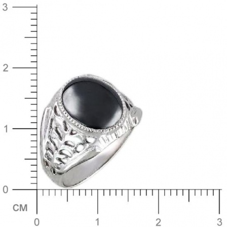 Кольцо с ониксом из серебра (арт. 319019)
