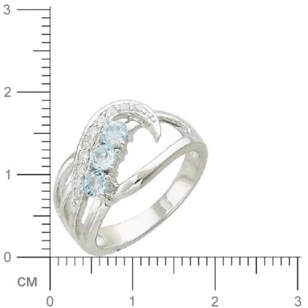 Кольцо с фианитами, топазом из серебра (арт. 319084)