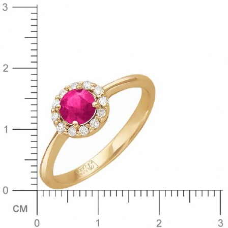 Кольцо с бриллиантами, рубином из красного золота (арт. 319607)