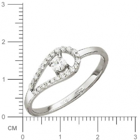 Кольцо с бриллиантом из белого золота (арт. 319611)