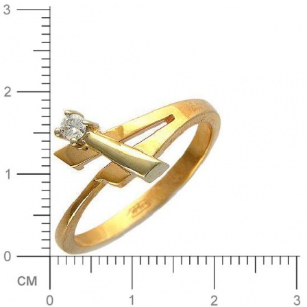 Кольцо с бриллиантом из комбинированного золота (арт. 319612)
