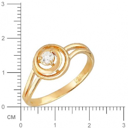 Кольцо с бриллиантом из красного золота (арт. 320200)