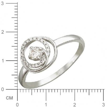 Кольцо с бриллиантами из белого золота (арт. 320202)