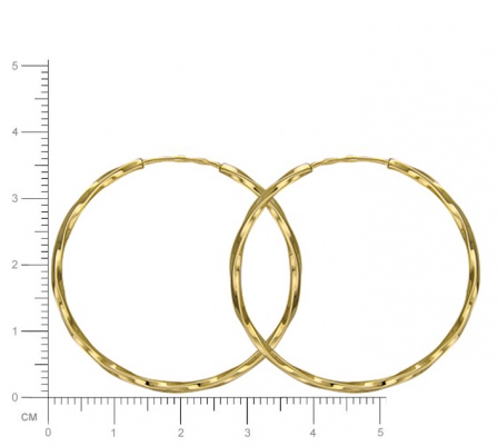 Серьги из желтого золота. Диаметр 35 мм. (арт. 320272)